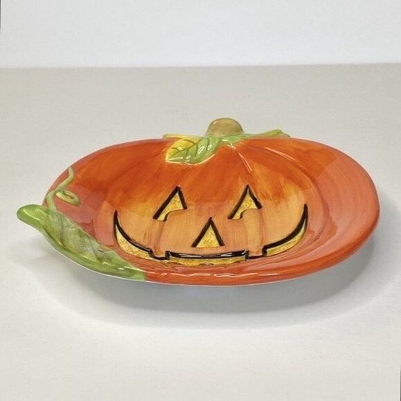 Certified International Susan Winget Jack O’Lantern Pumpkin Halloween Dish Bowl - Picture 2 of 11